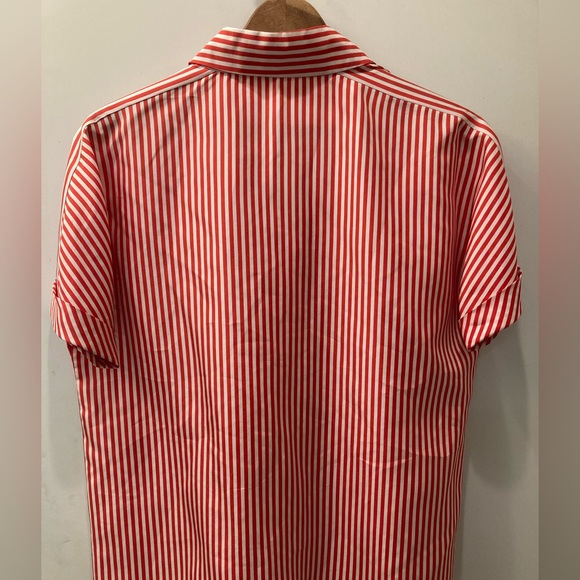 WEEKEND by MaxMara Striped Short-Sleeve Button Down Silk Blouse - Picture 4 of 7